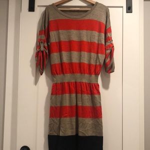 Cozy striped sweater dress